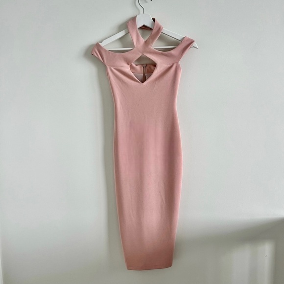 Nookie Hollywood Midi Blush Pink Dress with Cutouts XS NWT - Picture 2 of 6